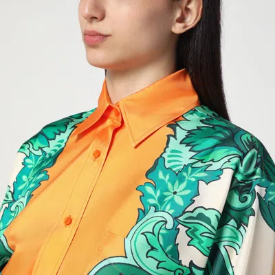 Etro Printed Collared Shirt With Cuffed Long Sleeves In Multicolor