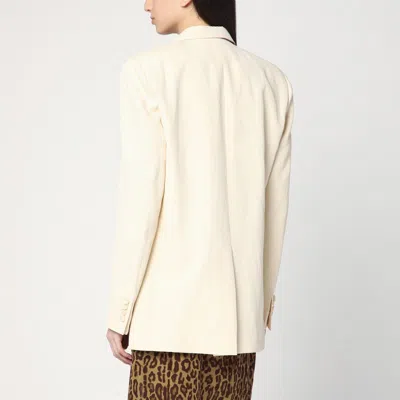 Stella Mccartney Single-breasted Jacket In Butter Colour In White