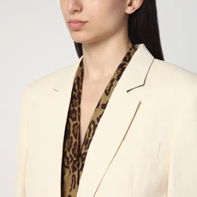 Stella Mccartney Single-breasted Jacket In Butter Colour In White