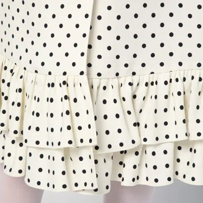 Valentino Womens Betulla Nero Polka-dot Ruffled Woven Midi Skirt In Black