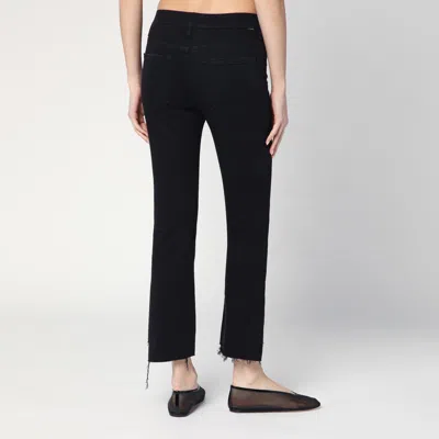 Mother The Insider Crop Step Fray Jeans In Not Gulity In Black