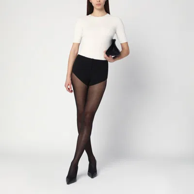 Courrèges White Ribbed Sweater In Cotton And Wool In White