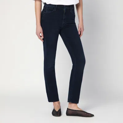 Mother The Mid Rise Dazzler Ankle Jeans In Dark Blue In Blue