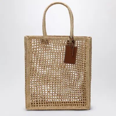 MANEBI MANEBÍ RECTANGULAR NATURAL BLUE RAFFIA TOTE 