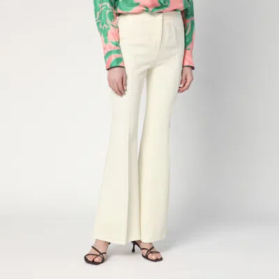Etro Flared Trousers In Ivory Viscose In White