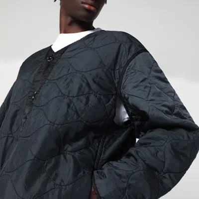 Oamc Peacemaker Quilted Black Jacket In Black