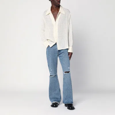 Séfr Ripped And Frayed Jeans In Light Blue