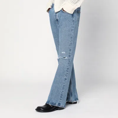 Séfr Ripped And Frayed Jeans In Light Blue