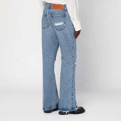 Séfr Ripped And Frayed Jeans In Light Blue