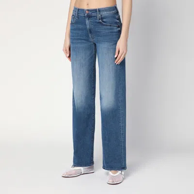 Mother The Mid Rise Maven Sneak Jeans In Washed Blue In Blue