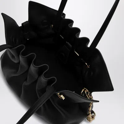 Ferragamo Black Leather Piercing Top Handle Bag In Black
