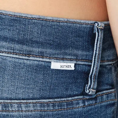 Mother The Mid Rise Maven Sneak Jeans In Washed Blue In Blue
