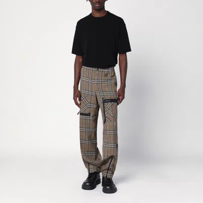 Burberry Cargo Pant With Embroidered Viscose Blend In Brown
