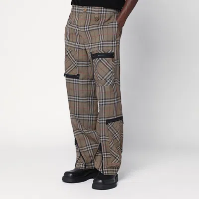 Burberry Cargo Pant With Embroidered Viscose Blend In Brown