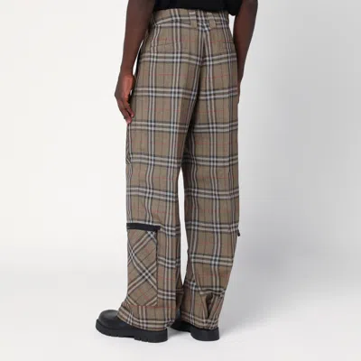 Burberry Cargo Pant With Embroidered Viscose Blend In Brown