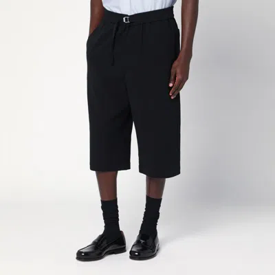 Ami Alexandre Mattiussi Ami Paris Loose Elasticated Large Bermuda In Black