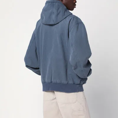 Carhartt Active Jacket With Ribbed Cuffs And Hood In Blue