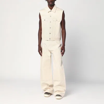 Drkshdw Vest Ivory In Denim In Beige