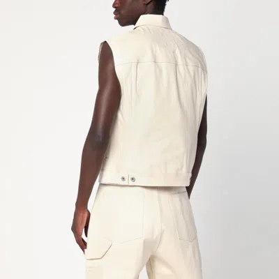 Drkshdw Vest Ivory In Denim In Beige
