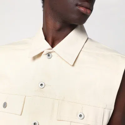 Drkshdw Vest Ivory In Denim In Beige