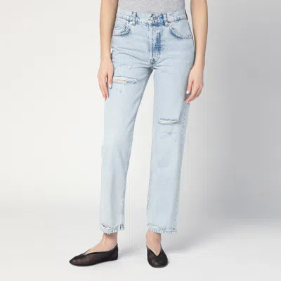 Anine Bing Kate Straight-leg Bleached Blue Jeans In Light Blue
