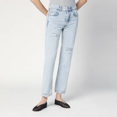Anine Bing Kate Straight-leg Bleached Blue Jeans In Light Blue