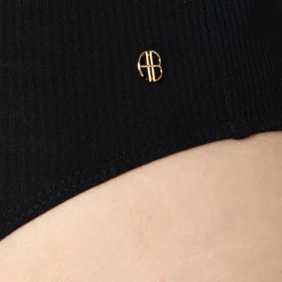 Anine Bing Ginny Ribbed Bodysuit In Black