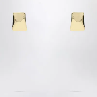 Shop Anine Bing Rectangular Curved Gold Earrings In Metal