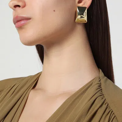 Anine Bing Rectangular Curved Earrings In Metal