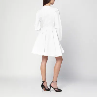 Alaïa Womens Spiral-belt Pleated Cotton-poplin Mini Dress Blanc In White