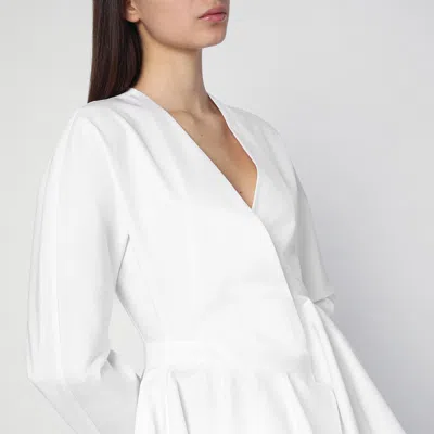 Alaïa Womens Spiral-belt Pleated Cotton-poplin Mini Dress Blanc In White