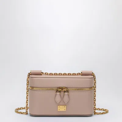 Dolce & Gabbana Sicily Cube Leather Vanity Crossbody Bag In Beige