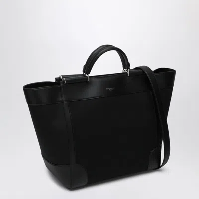 Dolce & Gabbana Dolce&gabbana Black Fabric And Leather Tote Bag In Black