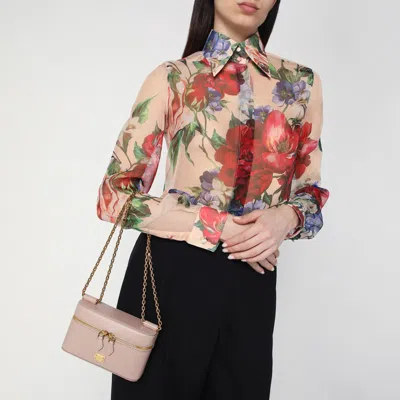 Dolce & Gabbana Sicily Cube Leather Vanity Crossbody Bag In Beige