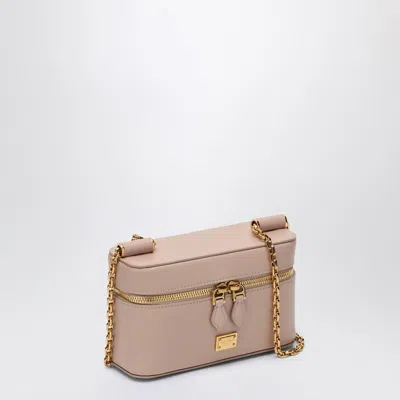 Dolce & Gabbana Sicily Cube Leather Vanity Crossbody Bag In Beige