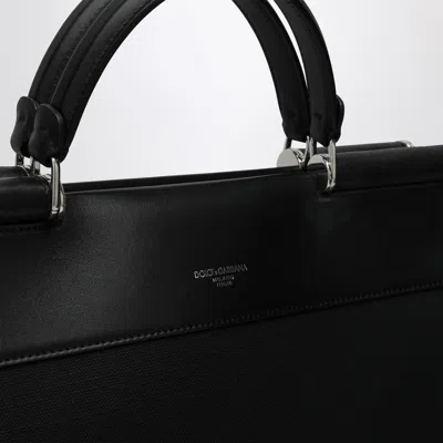 Dolce & Gabbana Dolce&gabbana Black Fabric And Leather Tote Bag In Black