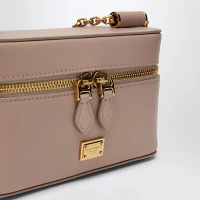 Dolce & Gabbana Sicily Cube Leather Vanity Crossbody Bag In Beige