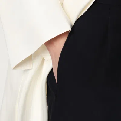 The Row Lilas Trousers In Black Wool And Linen In Black