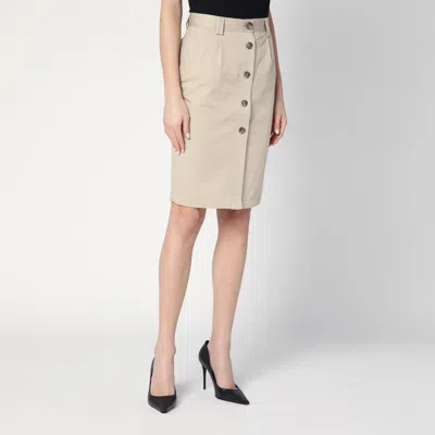 ANINE BING BEIGE BUTTONED PENCIL SKIRT 