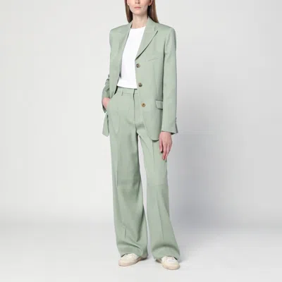 Golden Goose Tailored Trousers With Belt Loops And Pockets In Green