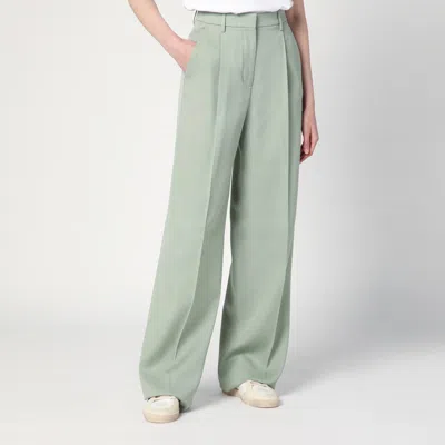 Golden Goose Sage Green Relaxed Fit Trousers With Functional Pockets In Green