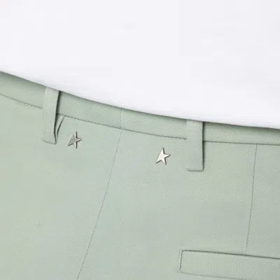 Golden Goose Sage Green Relaxed Fit Trousers With Functional Pockets In Green