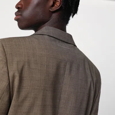 Mm6 Maison Margiela Single-breasted Jacket Brown In Wool Blend In Brown