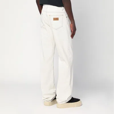 Mm6 Maison Margiela Patched Jeans With Belt Loops In White