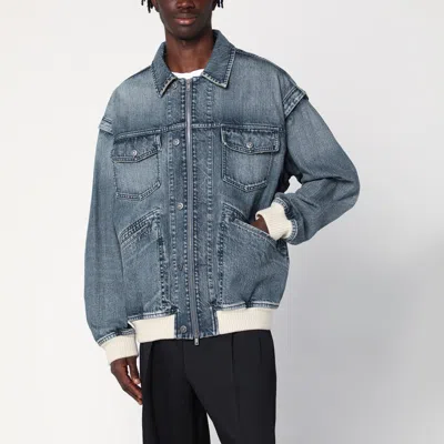 Golden Goose Bomber Blue Washed Effect In Denim In Blue