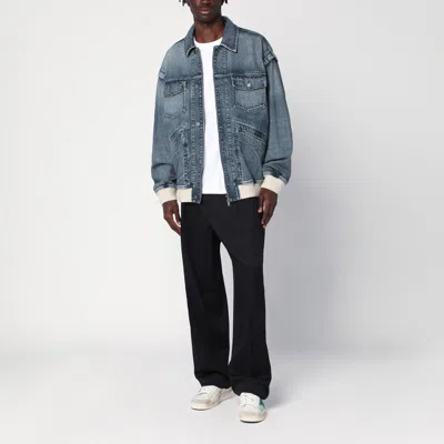 Golden Goose Bomber Blue Washed Effect In Denim In Blue