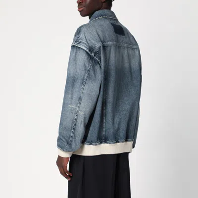 Golden Goose Bomber Blue Washed Effect In Denim In Blue
