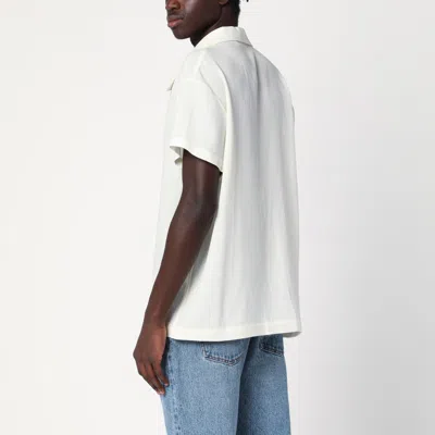 Séfr Noam White Wool Blend Shirt In Beige