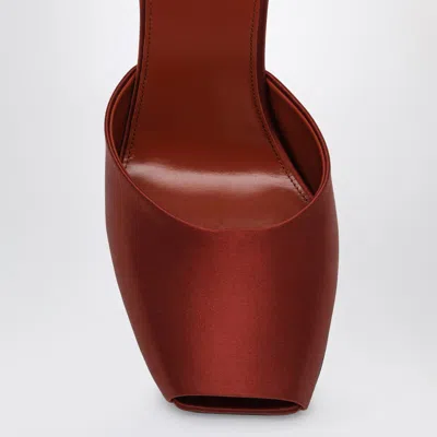 Saint Laurent Zeppe La Scandale In Satin Rust Color Women In Brown