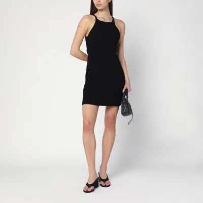 Courrèges Contrast Cotton Jersey Mini Dress In Black